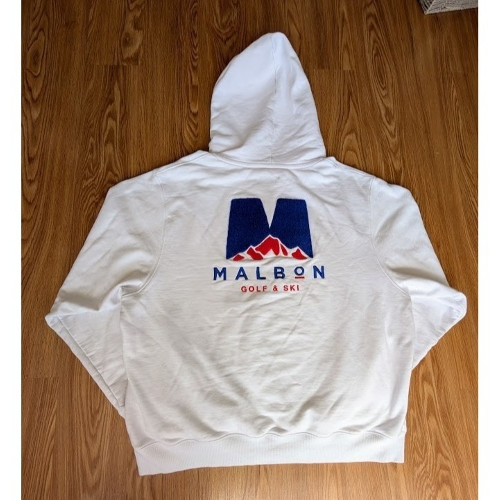 Malbon Hoodie Golf & Ski Sweatshirt XXL White Mountain Icon sold out pullover